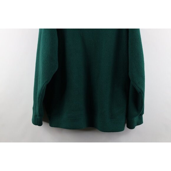 Vinage 90s Gap Mens Large Faded Blank Baggy Fit Fleece Hoodie Sweatshirt Green - Picture 11 of 11